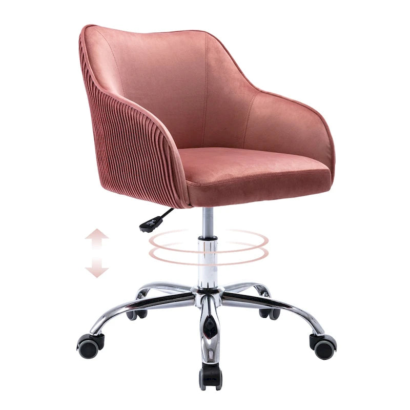 Chaise de bureau ergonomique réglable en velours