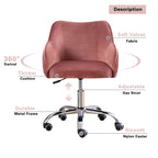 Chaise de bureau ergonomique réglable en velours