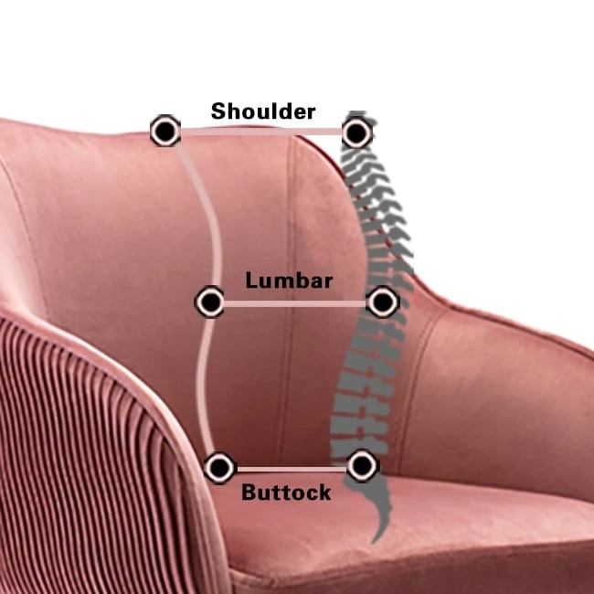 Chaise de bureau ergonomique réglable en velours