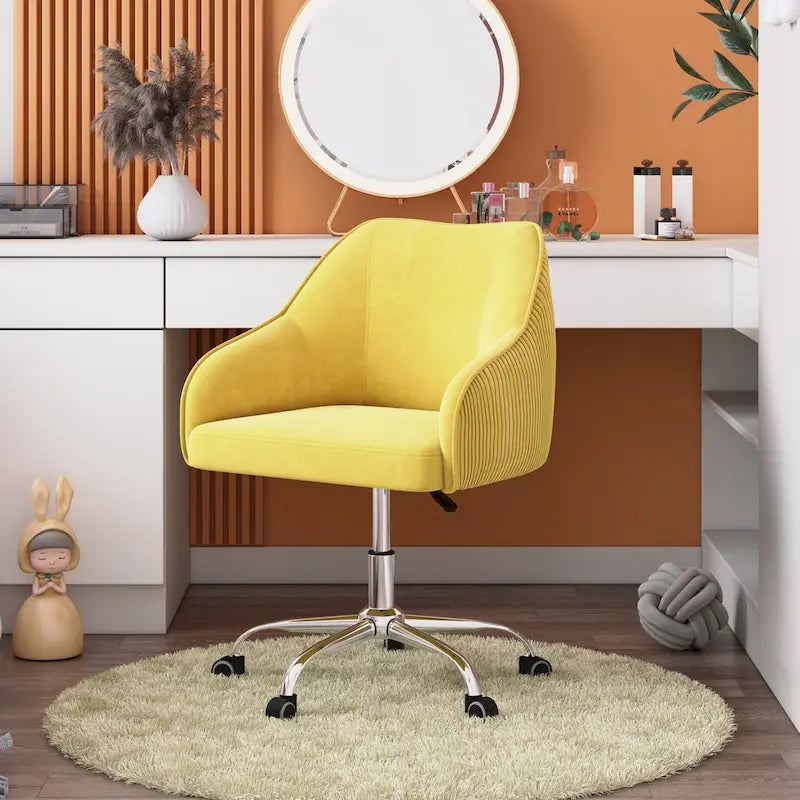 Chaise de bureau ergonomique réglable en velours
