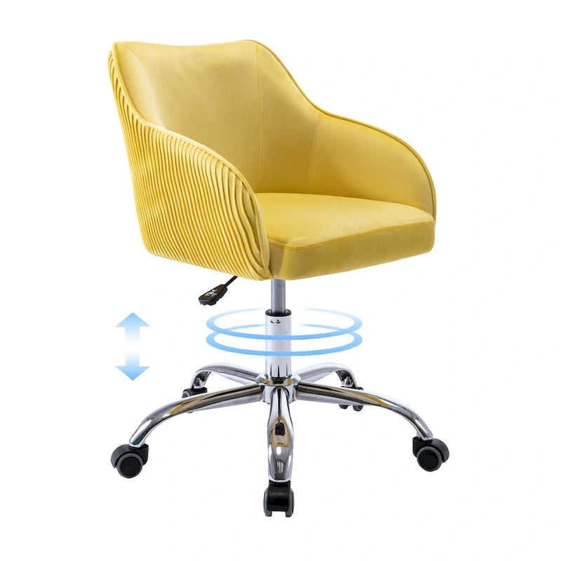 Chaise de bureau ergonomique réglable en velours