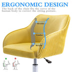 Chaise de bureau ergonomique réglable en velours