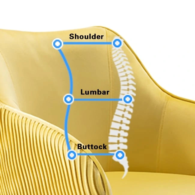 Chaise de bureau ergonomique réglable en velours