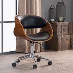 Chaise de bureau réglable en bois et métal du milieu du siècle