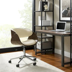 Chaise de bureau réglable en bois et métal du milieu du siècle