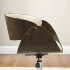 Chaise de bureau réglable en bois et métal du milieu du siècle