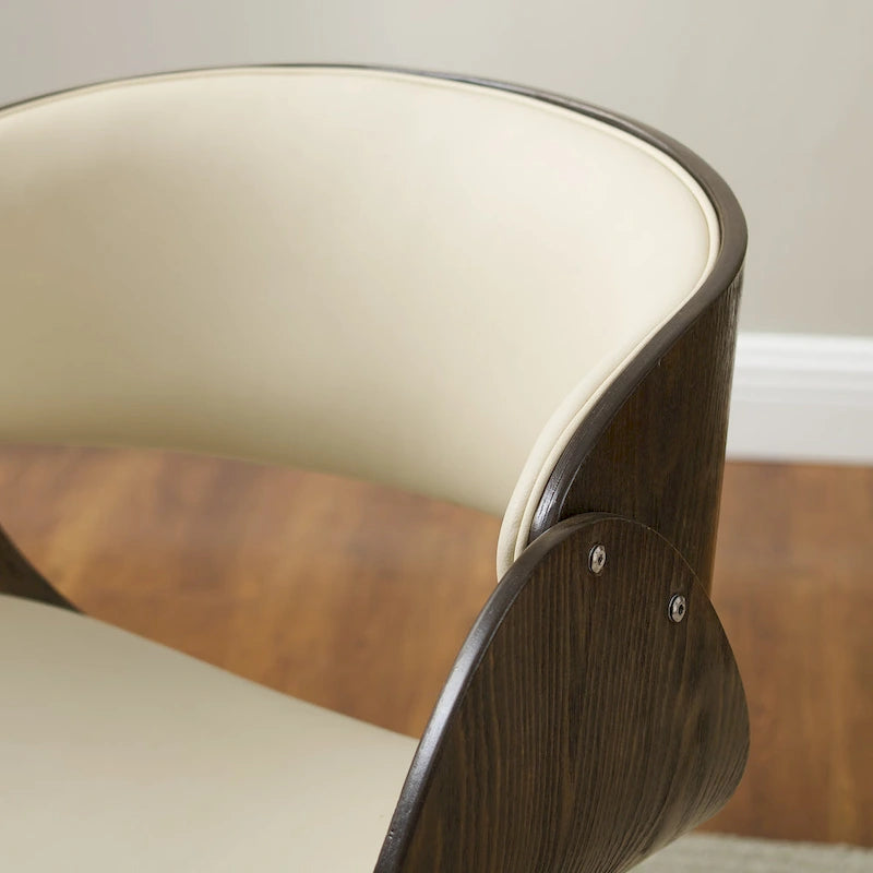 Chaise de bureau réglable en bois et métal du milieu du siècle