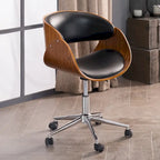 Chaise de bureau réglable en bois et métal du milieu du siècle