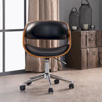 Chaise de bureau réglable en bois et métal du milieu du siècle
