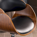 Chaise de bureau réglable en bois et métal du milieu du siècle