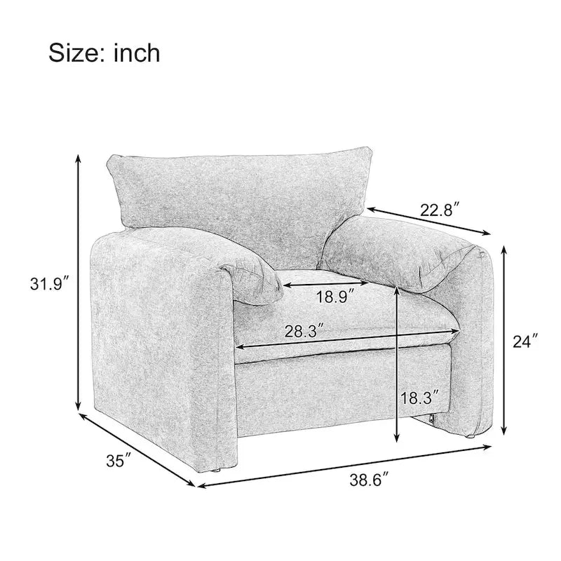 Fauteuil d'appoint surdimensionné Canapé simple