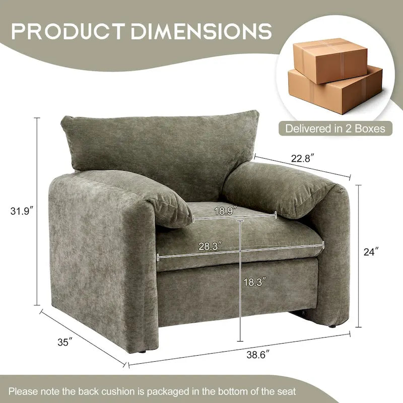Fauteuil d'appoint surdimensionné Canapé simple