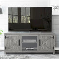 Meuble console de rangement pour entrée, meuble TV style porte de grange de ferme de 58 po – 58 po de large