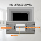 Meuble console de rangement pour entrée, meuble TV style porte de grange de ferme de 58 po – 58 po de large