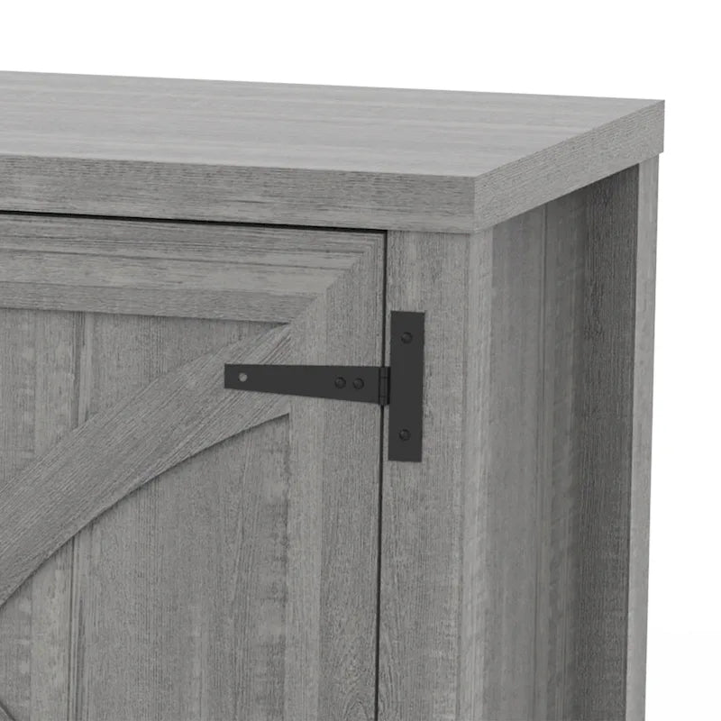 Meuble console de rangement pour entrée, meuble TV style porte de grange de ferme de 58 po – 58 po de large
