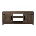 Meuble console de rangement pour entrée, meuble TV style porte de grange de ferme de 58 po – 58 po de large