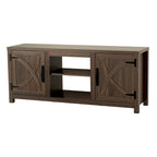 Meuble console de rangement pour entrée, meuble TV style porte de grange de ferme de 58 po – 58 po de large