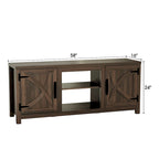 Meuble console de rangement pour entrée, meuble TV style porte de grange de ferme de 58 po – 58 po de large