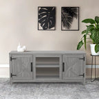 Meuble console de rangement pour entrée, meuble TV style porte de grange de ferme de 58 po – 58 po de large