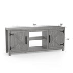 Meuble console de rangement pour entrée, meuble TV style porte de grange de ferme de 58 po – 58 po de large