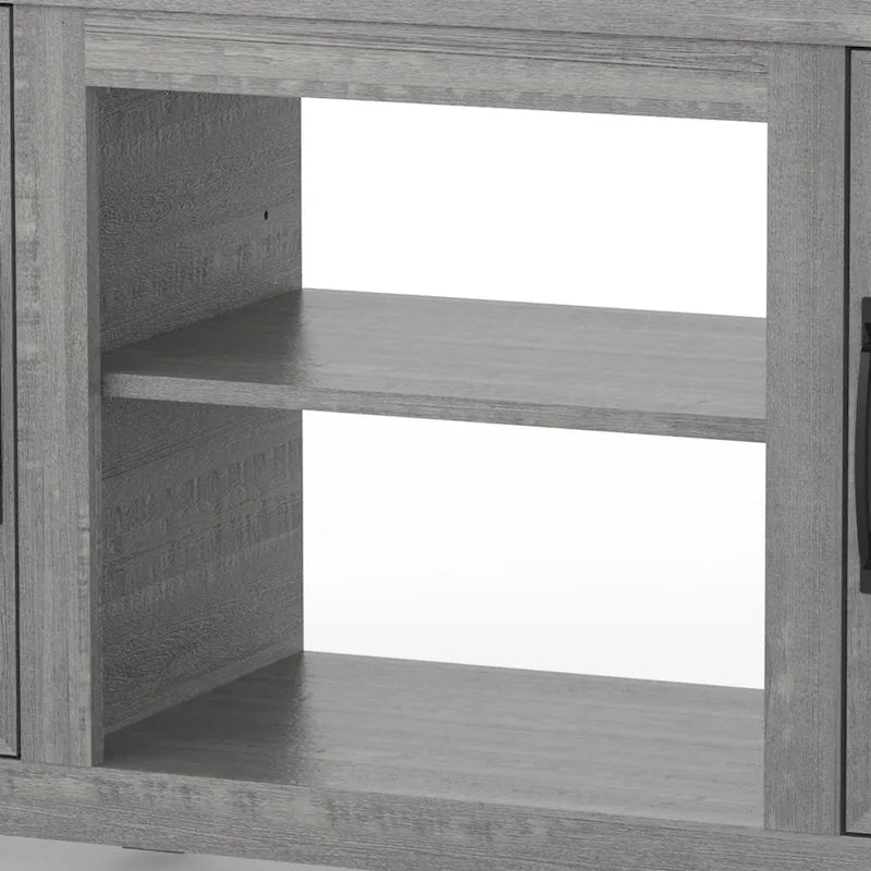 Meuble console de rangement pour entrée, meuble TV style porte de grange de ferme de 58 po – 58 po de large