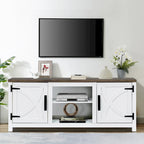 Meuble console de rangement pour entrée, meuble TV style porte de grange de ferme de 58 po – 58 po de large