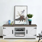 Meuble console de rangement pour entrée, meuble TV style porte de grange de ferme de 58 po – 58 po de large