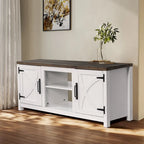 Meuble console de rangement pour entrée, meuble TV style porte de grange de ferme de 58 po – 58 po de large