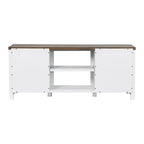 Meuble console de rangement pour entrée, meuble TV style porte de grange de ferme de 58 po – 58 po de large