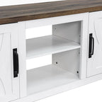 Meuble console de rangement pour entrée, meuble TV style porte de grange de ferme de 58 po – 58 po de large