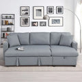 Canapé d'angle convertible rembourré avec espace de rangement et 2 coussins de décoration