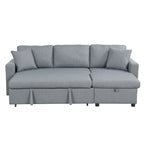 Canapé d'angle convertible rembourré avec espace de rangement et 2 coussins de décoration