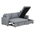 Canapé d'angle convertible rembourré avec espace de rangement et 2 coussins de décoration