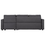 Canapé d'angle convertible rembourré avec espace de rangement et 2 coussins de décoration