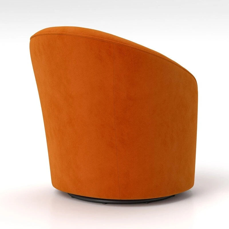 Fauteuil pivotant en velours avec dossier capitonné (beige / marine / noir / orange)