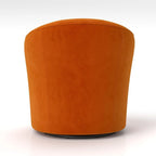 Fauteuil pivotant en velours avec dossier capitonné (beige / marine / noir / orange)