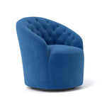 Fauteuil pivotant en velours avec dossier capitonné (beige / marine / noir / orange)
