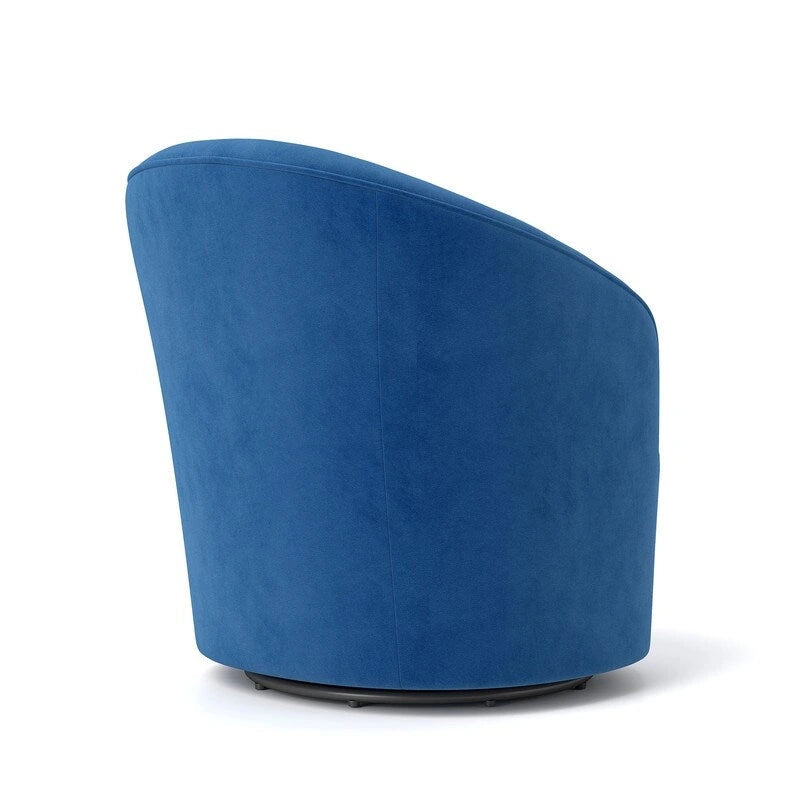 Fauteuil pivotant en velours avec dossier capitonné (beige / marine / noir / orange)