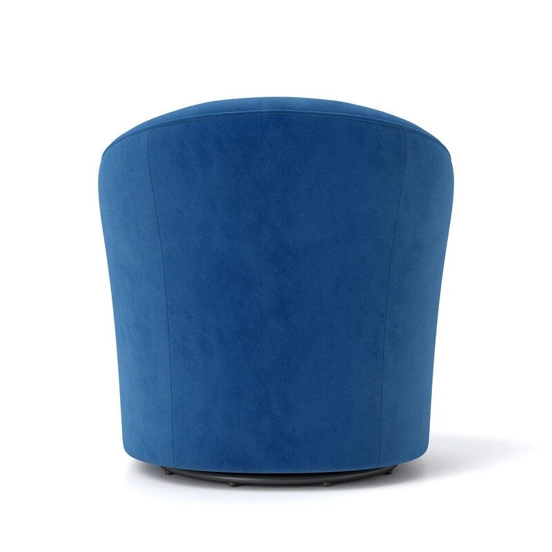 Fauteuil pivotant en velours avec dossier capitonné (beige / marine / noir / orange)