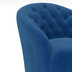 Fauteuil pivotant en velours avec dossier capitonné (beige / marine / noir / orange)