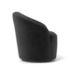 Fauteuil pivotant en velours avec dossier capitonné (beige / marine / noir / orange)