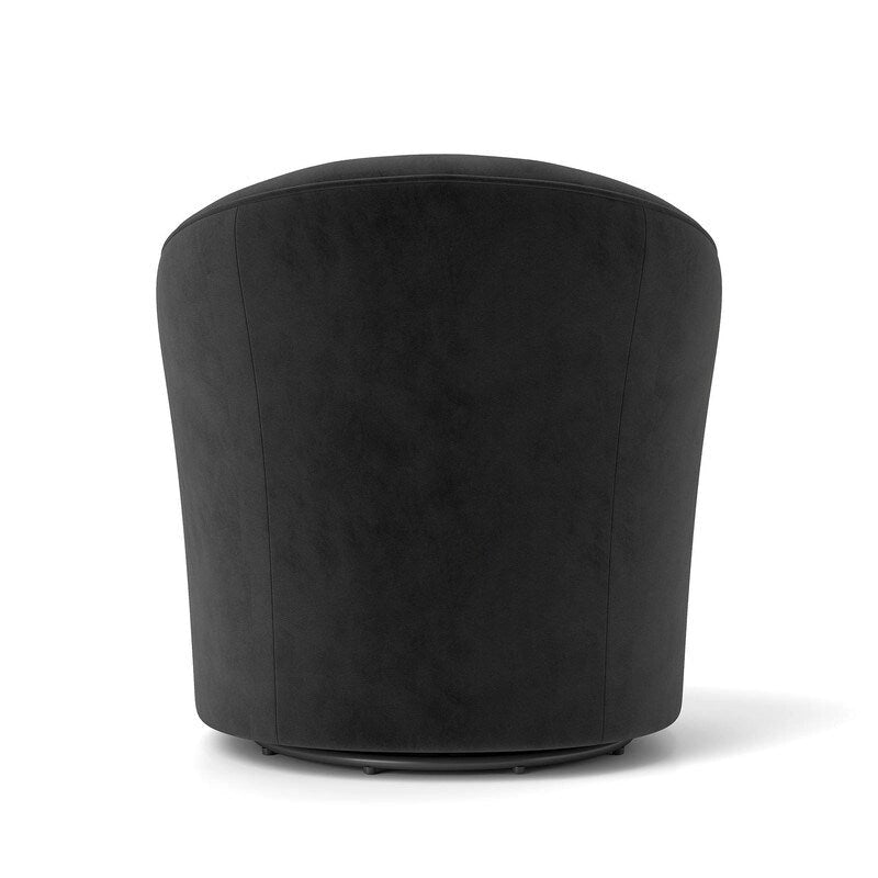 Fauteuil pivotant en velours avec dossier capitonné (beige / marine / noir / orange)