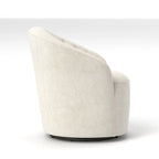 Fauteuil pivotant en velours avec dossier capitonné (beige / marine / noir / orange)