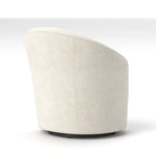 Fauteuil pivotant en velours avec dossier capitonné (beige / marine / noir / orange)