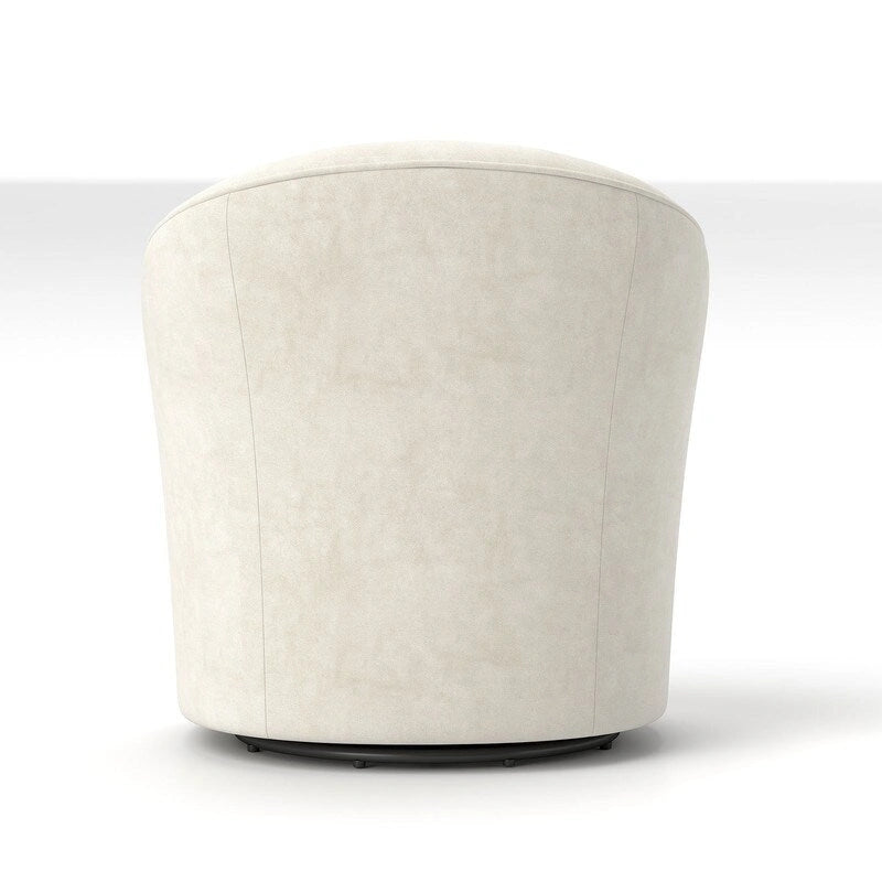 Fauteuil pivotant en velours avec dossier capitonné (beige / marine / noir / orange)
