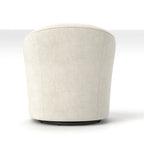Fauteuil pivotant en velours avec dossier capitonné (beige / marine / noir / orange)