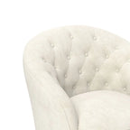 Fauteuil pivotant en velours avec dossier capitonné (beige / marine / noir / orange)