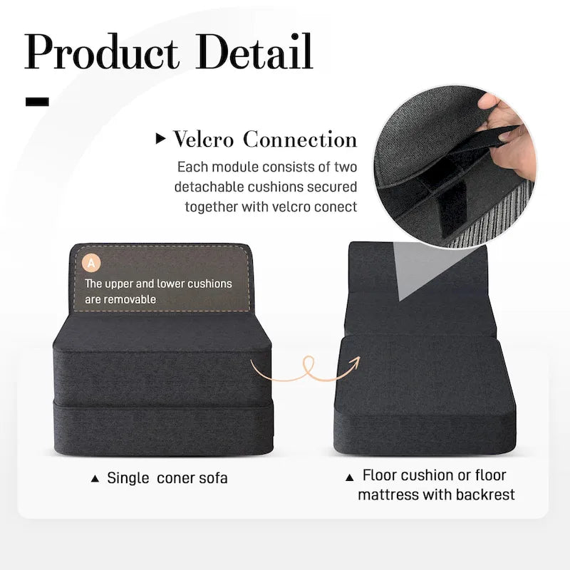 Canapé modulable WOWMAX, élément de combinaison de canapé de sol en mousse