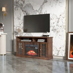 Meuble TV avec cheminée électrique et télécommande