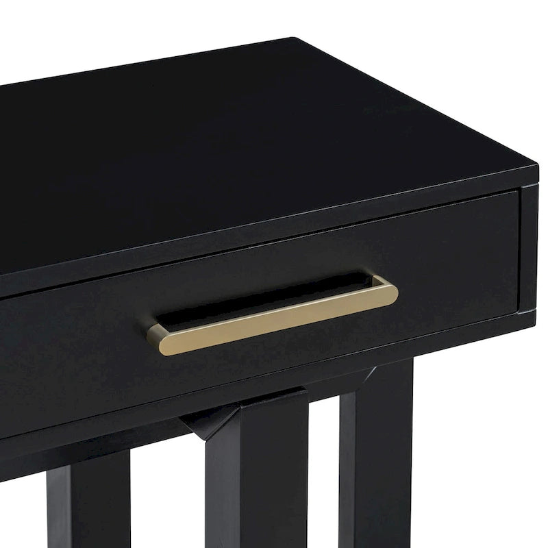 Console élégante avec trois tiroirs, Table d'entrée extra longue pour entrée, couloir, salon, foyer